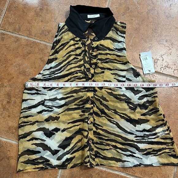 NWT Equipment Velvet Collar Tank Button-down Top size L - Picture 8 of 9